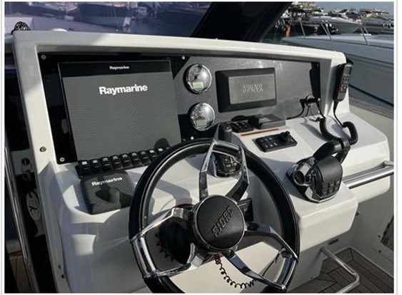 Fjord 40 Open helm station with Raymarine navigation electronics