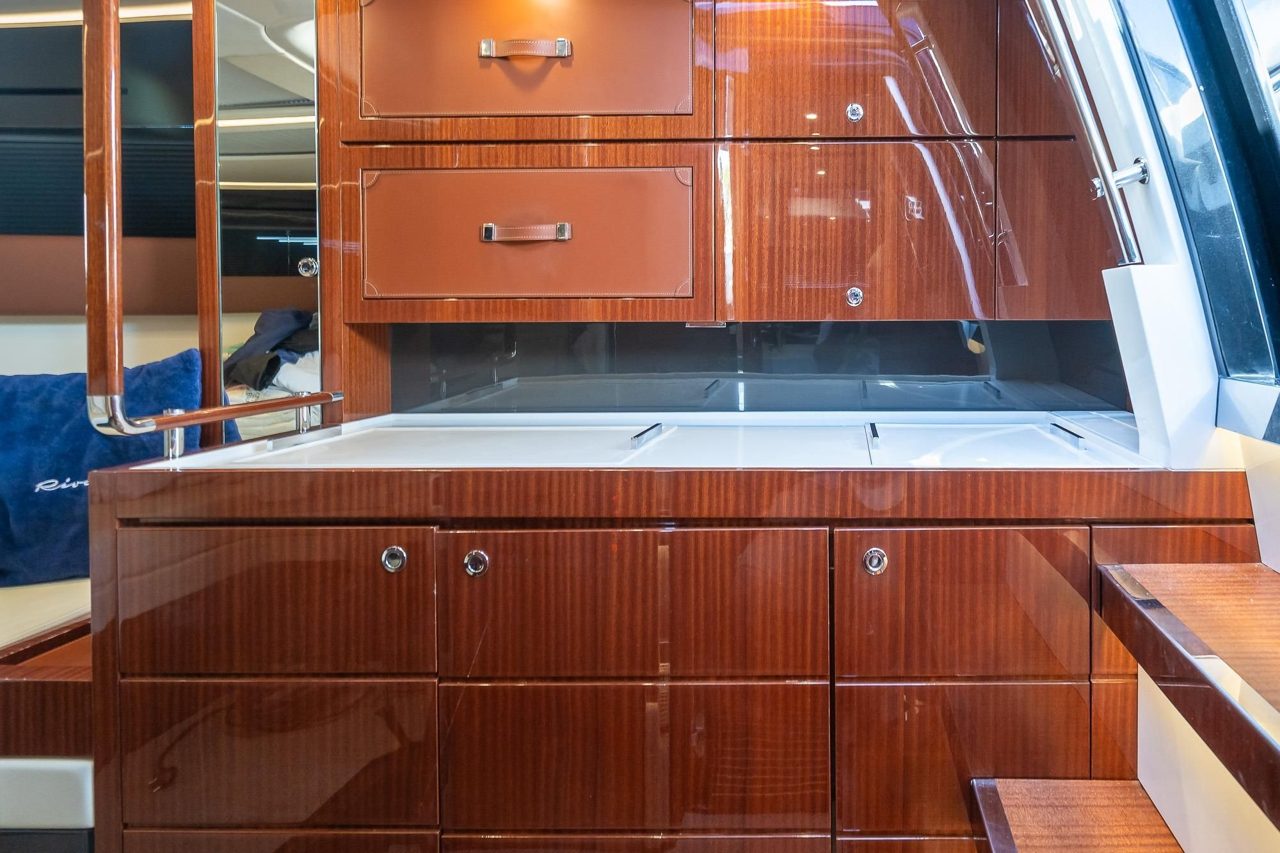 Riva 38 Rivamare galley with induction cooktop