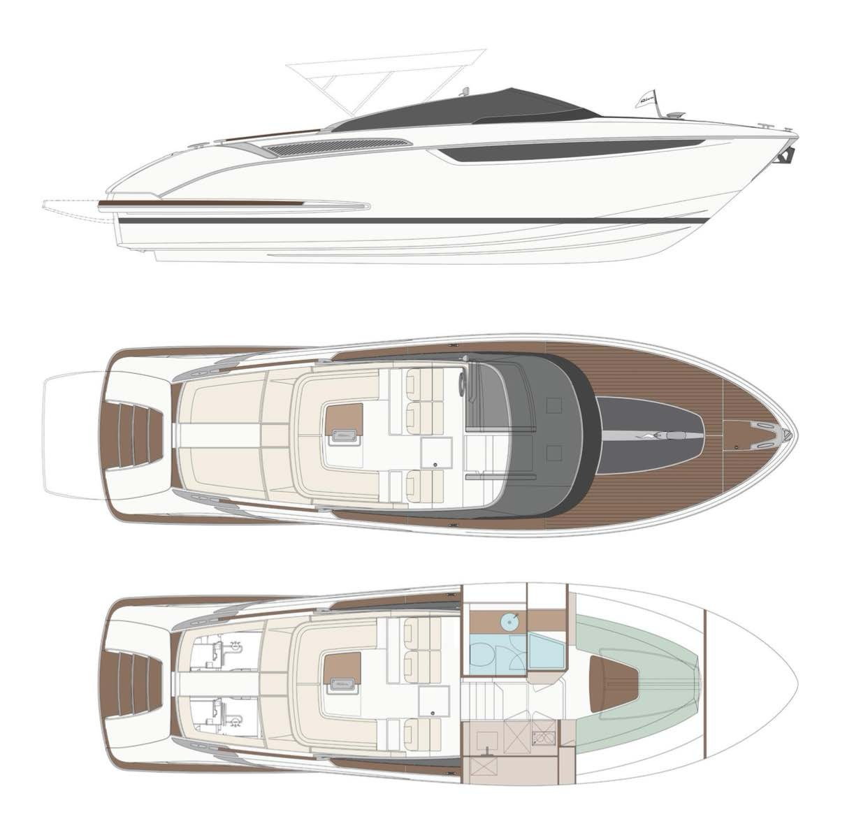 Riva 38 Rivamare general arrangement layout drawings