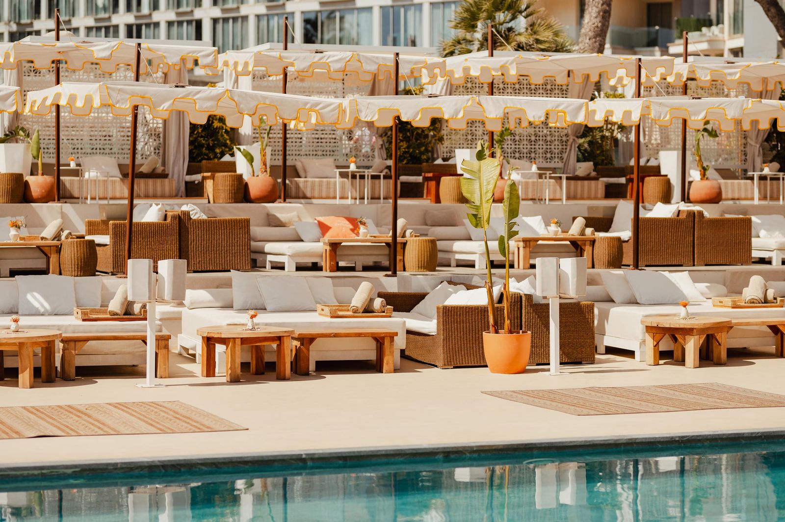 Nikki Beach Mallorca luxury poolside loungers and cabanas
